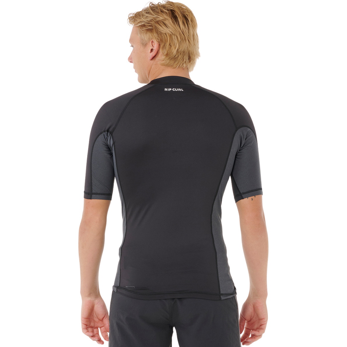 2026 Rip Curl Mens Waves Perf Short Sleeve Rash Vest 16MMRV - Black